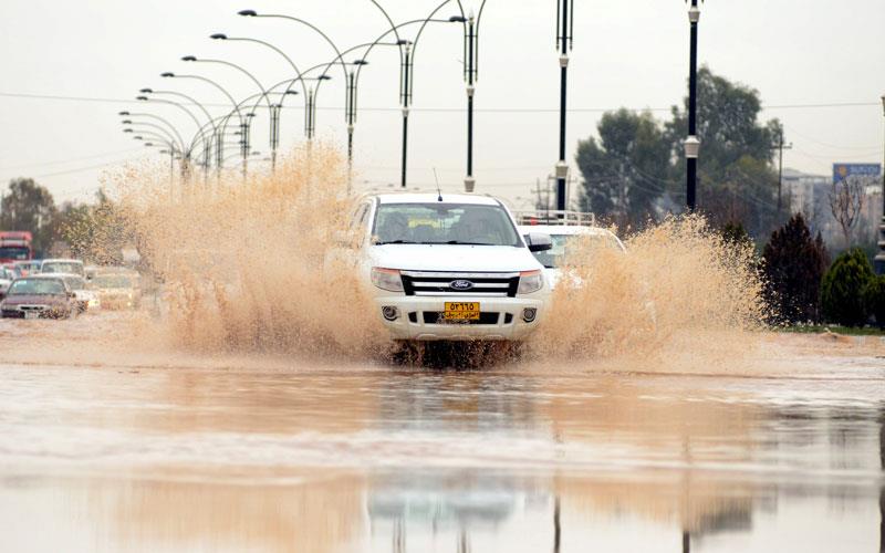 به‌ وێنه‌.. دروستبوونی‌ لافاو له‌ هه‌ولێر